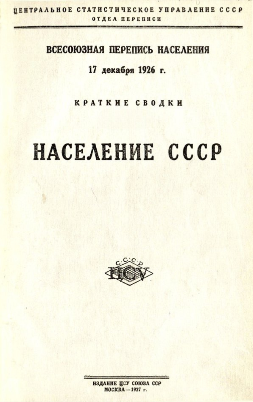 Перепись 1926. Единство народов или на пути к единому народу?